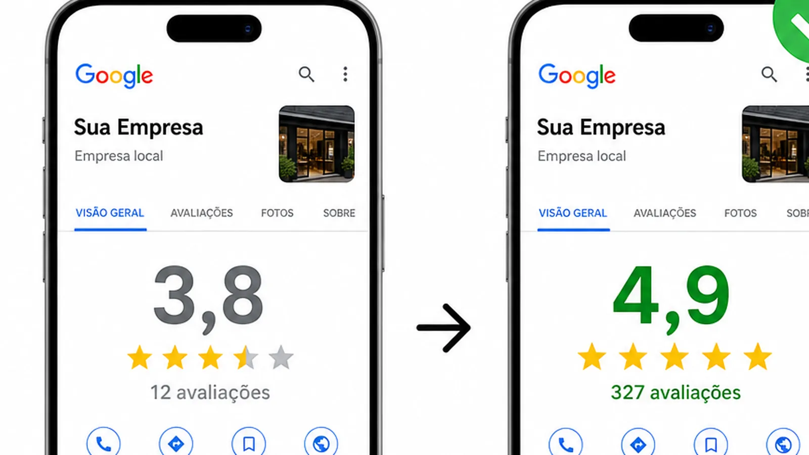 Cliente aproximando o celular de uma placa na recepção de uma clínica