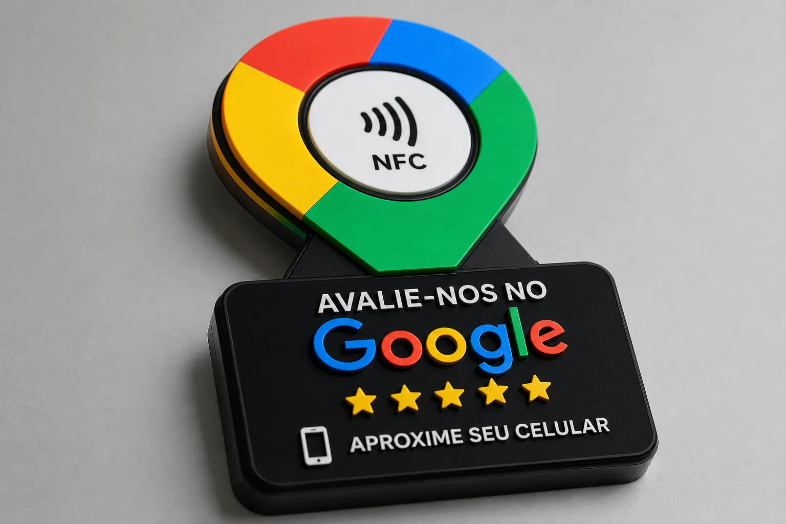 Detalhe da espessura da placa NFC Google Pin de Localização