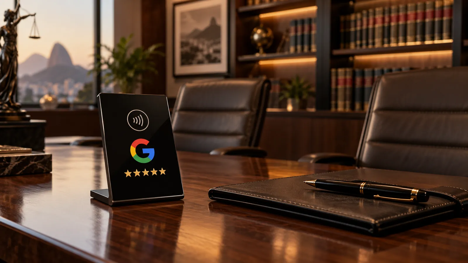 Placa NFC de Avaliação Google para Advogados