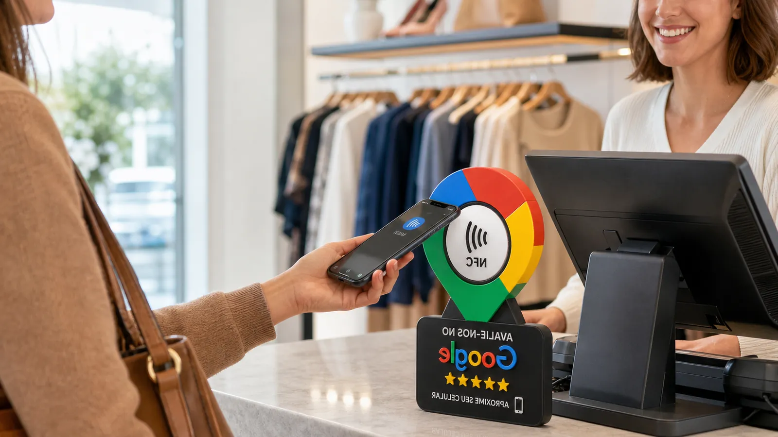 Placa NFC de Avaliação Google para Autoescolas