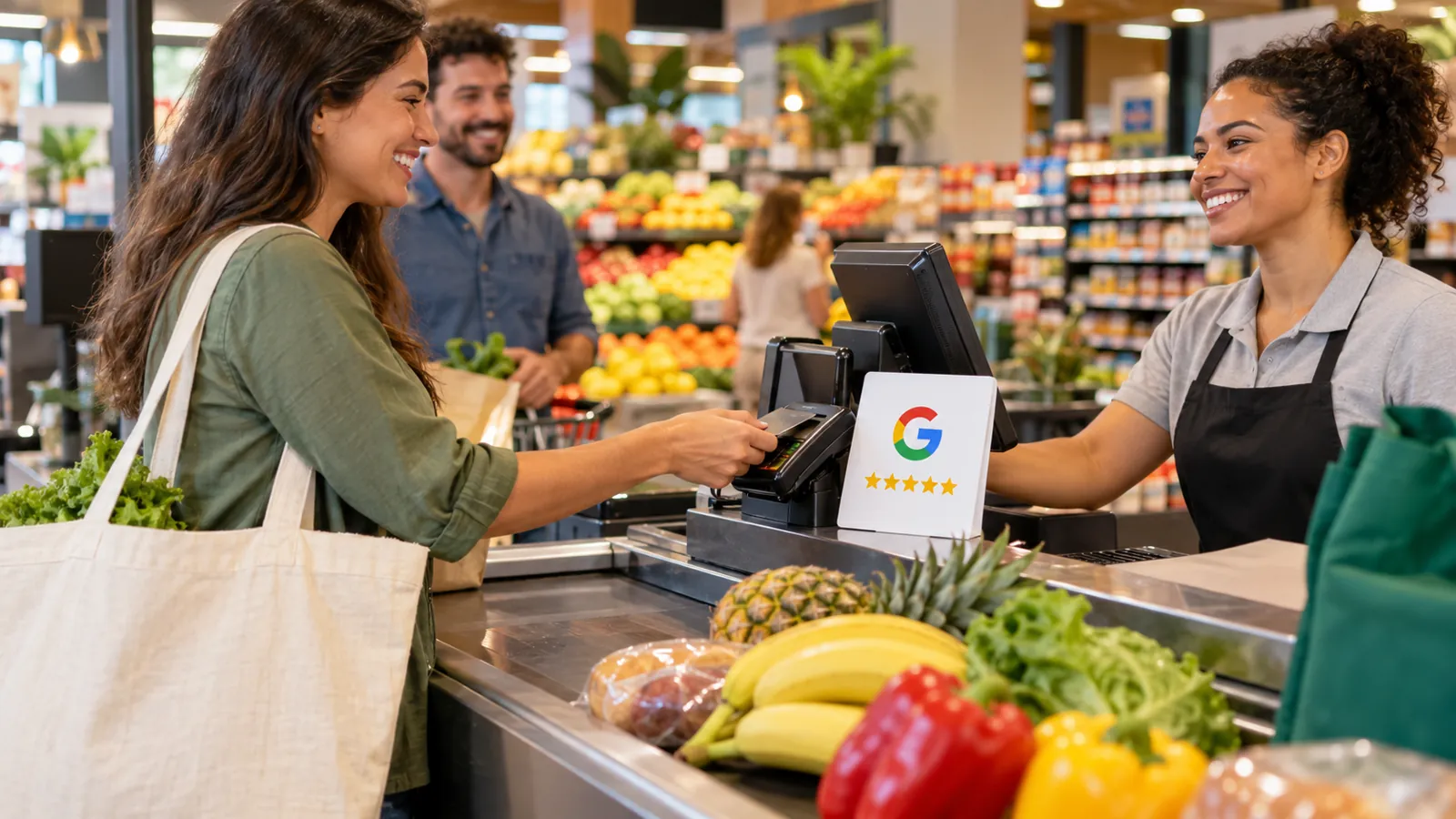Placa NFC de Avaliação Google para Mercados