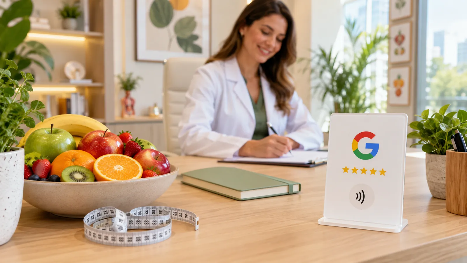 Placa NFC de Avaliação Google para Nutricionistas