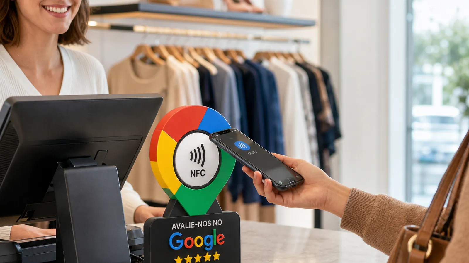 Placa NFC de Avaliação Google para Óticas