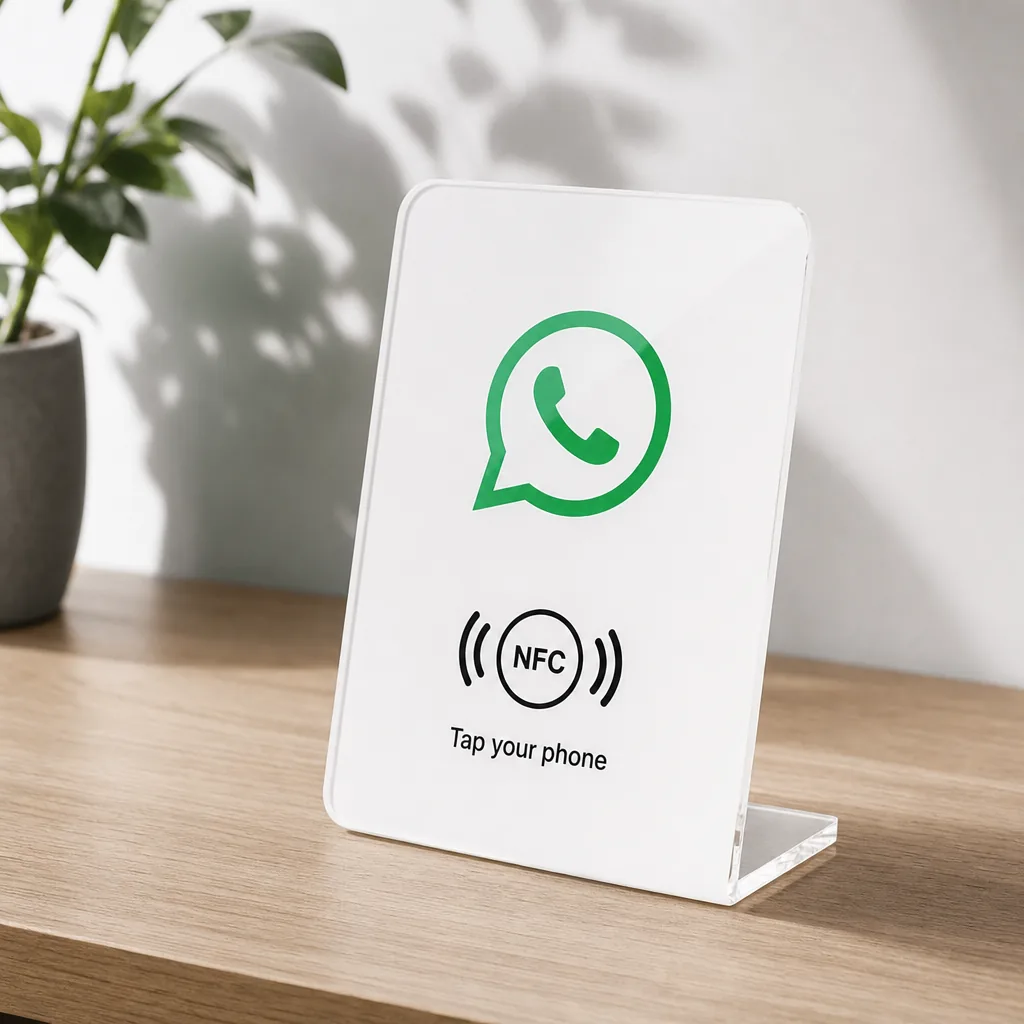 Placa NFC WhatsApp — Atendimento com um Toque