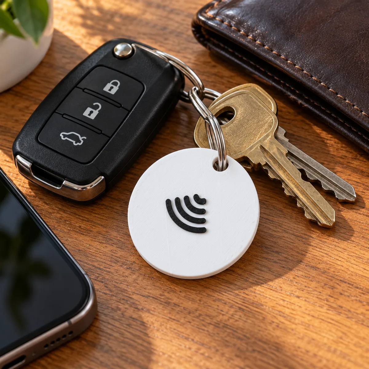 Chaveiro NFC Branco — Cartão de Visita Digital